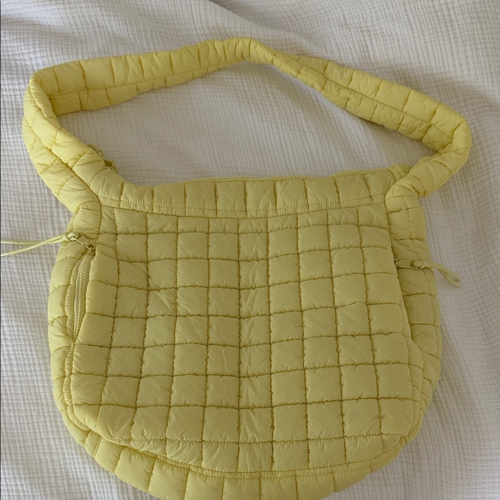 Quilted Shoulder Bag in Soft Lemon Yellow